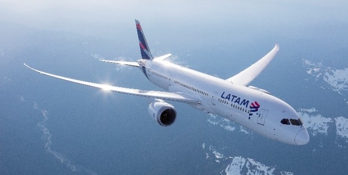 LATAM plane in the sky