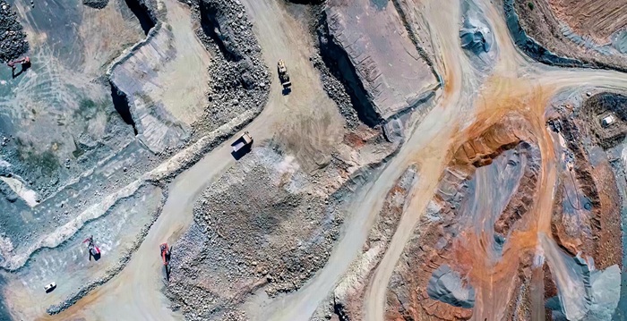 Drone view of Lake Cooper Quarry in Central Victoria