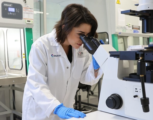 Phot of Dr Natália Sampaio in the RNAte laboratory - Hudson Institute of Medical Research