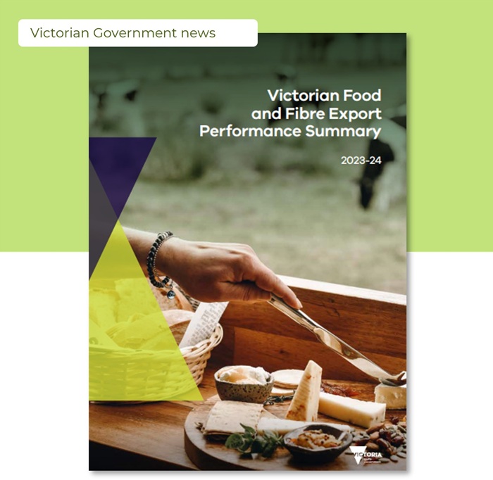 Cover page of the 2023-24 Food and Fibre Export Performance Report 