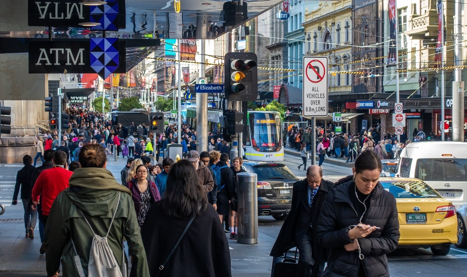 Melbourne residents shopping in the CBD