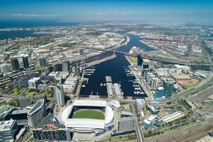 Aerial shot of Docklands, Victoria