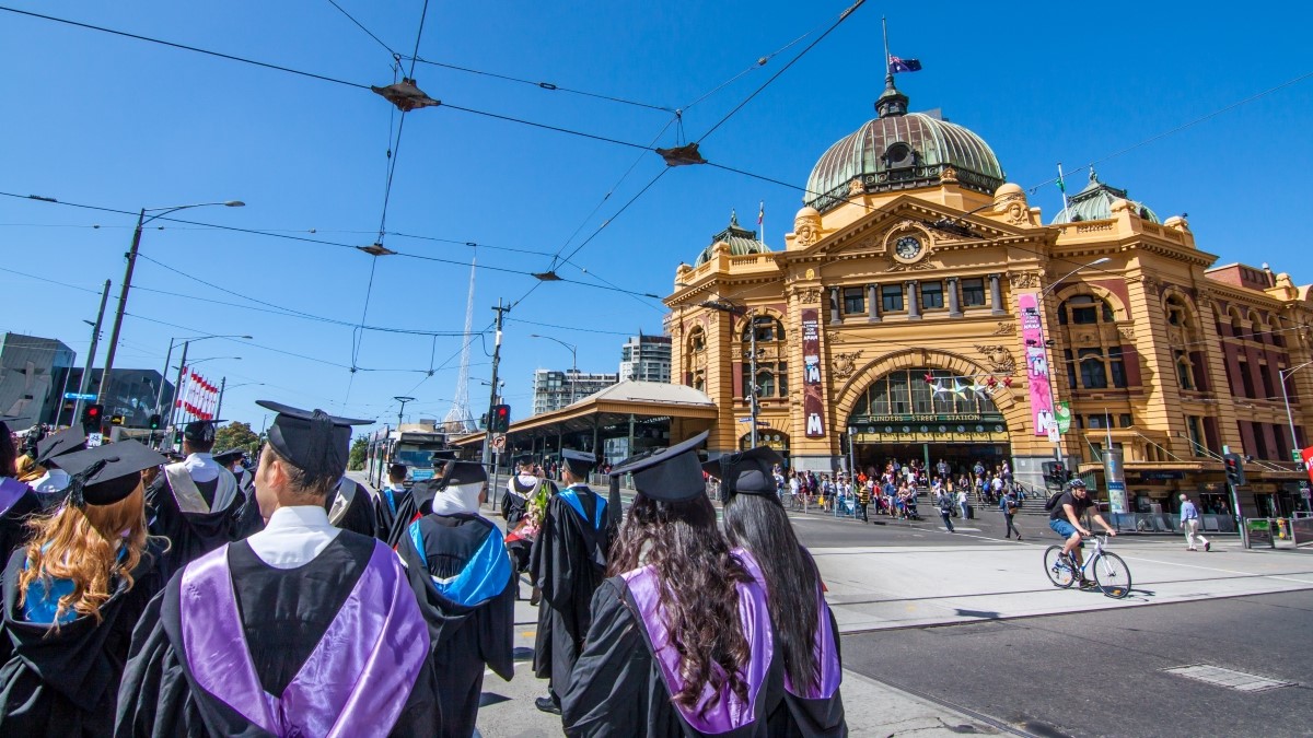 Graduates Flinders Street Station, Melbourne