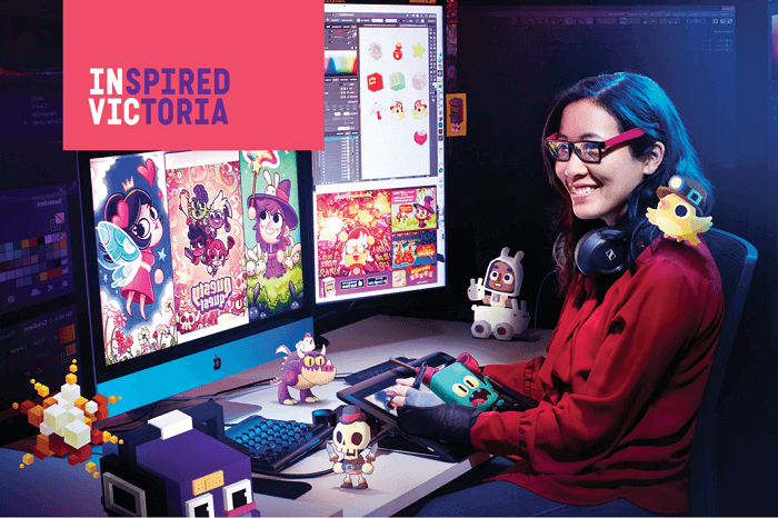 Computer games developer with 'Inspired Victoria' wording displayed