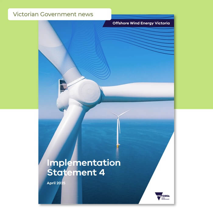 graphic for the Victorian Offshore Wind Energy Implementation Statement 4 front cover