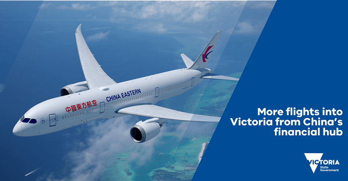 Graphic: China Eastern Airlines plane flying in the air