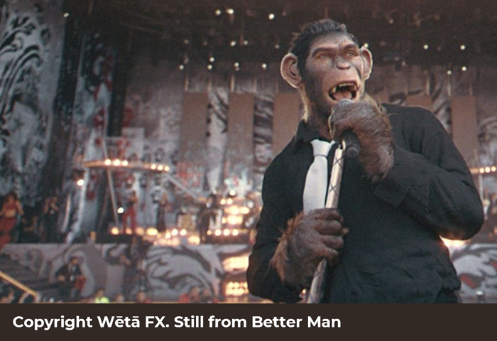 Still image taken from Better Man movie - copyright Wētā FX