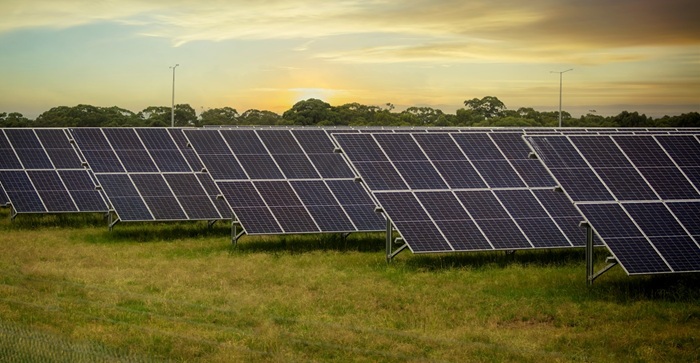 Solar Farm in Melbourne Australia stock photo
