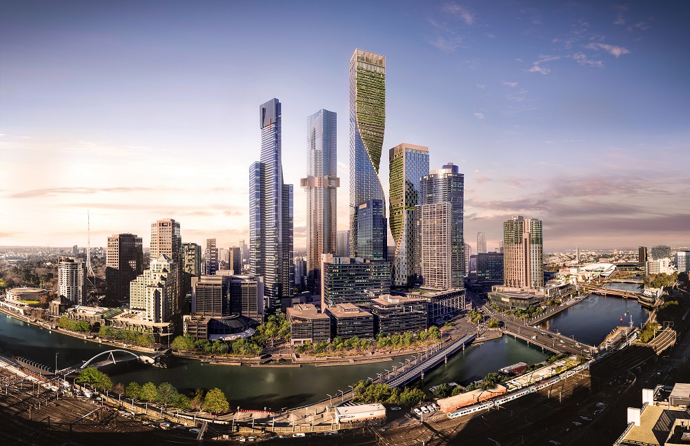 Rendered image of new Melbourne skyscraper