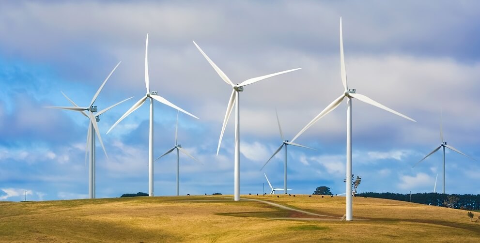 Wind farm on mountain